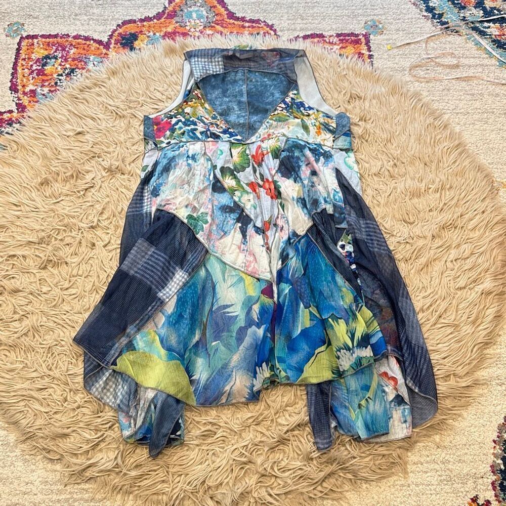 Soft surroundings colorful open flowy over shirt one size fits most - Picture 5 of 5